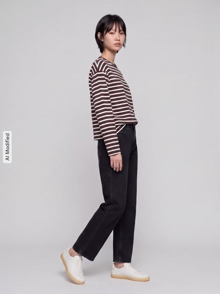 ONLY Bluzka z długim rękawem o kroju boxy fit z czystej bawełny model 'SOPH' Czarny 1