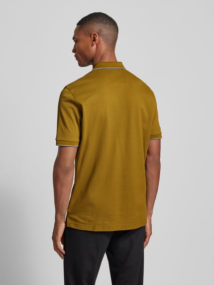 OLYMP Level 5 Slim Fit Poloshirt aus reiner Baumwolle mit Logo-Stitching Oliv 5