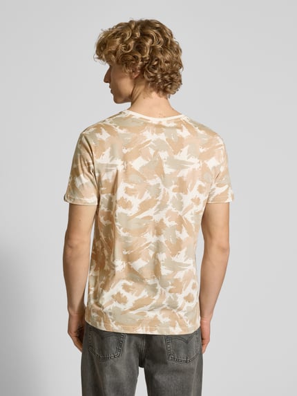 Alpha Industries T-shirt z nadrukiem z logo Piaskowy 5