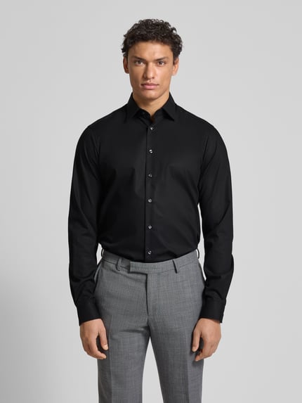 Christian Berg Men Regular Fit Businesshemd mit extra langem Arm Black 4