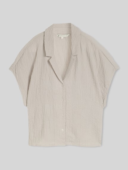 Tom Tailor Denim Regular fit overhemdblouse van viscosemix Taupe - 2
