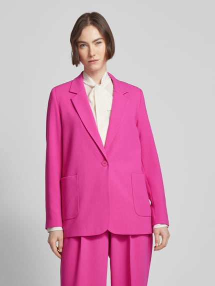 Milano Italy Lange blazer met reverskraag Felroze - 4