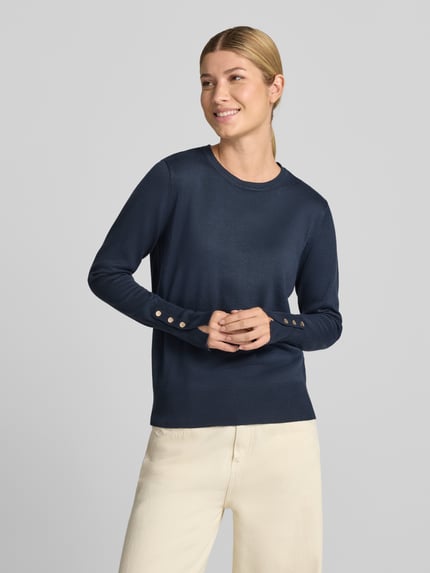 FREE/QUENT Strickpullover aus Viskose-Mix Modell 'KATIE' Dunkelblau 4