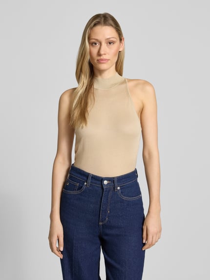 BOSS Slim Fit Pullunder aus Lyocell-Schurwoll-Mix Modell 'FARGHERITA' Beige 4