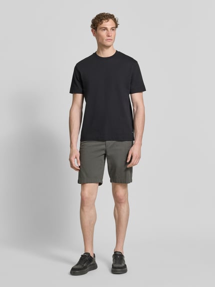 Marc O'Polo Slim Fit Shorts aus Baumwoll-Mix Modell 'SALO' Dunkelgrau 1