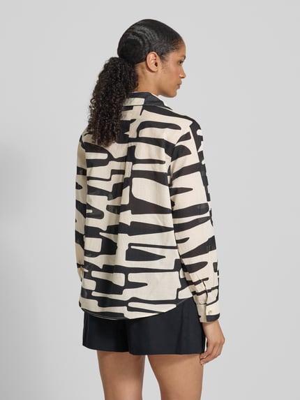 OPUS Regular fit blouse met knoopsluiting, model 'Fumani' Zwart - 5
