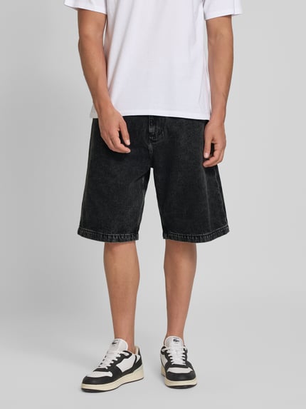 Edwin Flared korte jeans in 5-pocketmodel, model 'WORKER' Zwart - 4