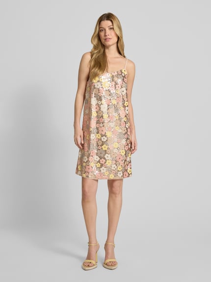 YAS Knielange jurk met pailletten, model 'LALEA' Roze - 1