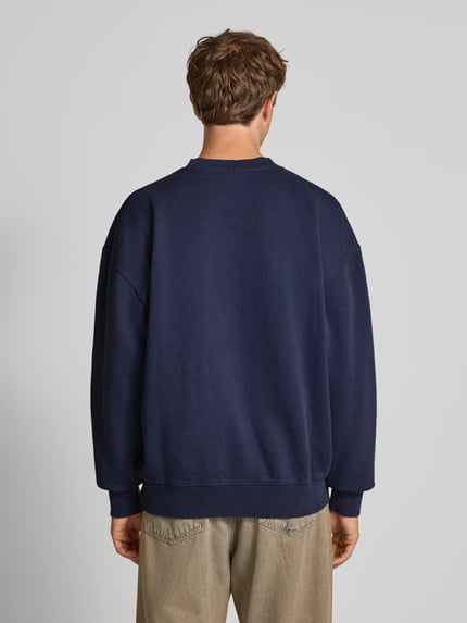 PEGADOR Oversized sweatshirt met logostitching en ronde hals Marineblauw - 5