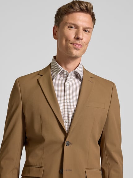 Selected Marynarka do garnituru o kroju slim fit z dodatkiem wiskozy model ‘LIAM’ Koniakowy 3