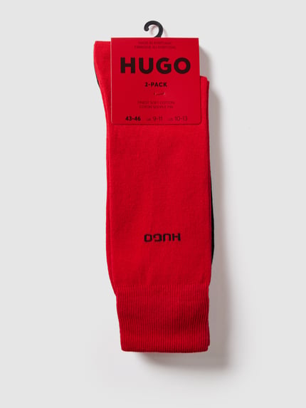 HUGO Sokken met labeldetail in een set van 2 paar Rood - 3
