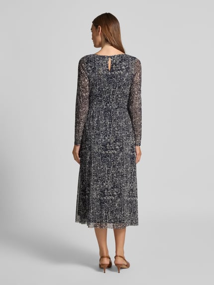 Tom Tailor Tailliertes Freizeitkleid aus Mesh Dunkelblau 5