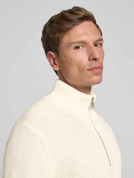 MCNEAL Strickpullover mit Troyer-Kragen Ecru 3