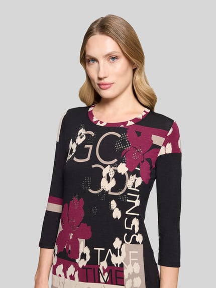 Betty Barclay Regular Fit Langarmshirt aus Viskose-Mix Bordeaux 3