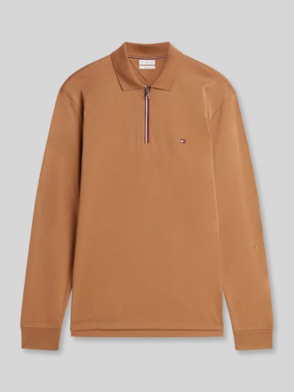 Tommy Hilfiger Regular Fit Poloshirt aus reiner Baumwolle Modell 'LIQUID' Camel 2