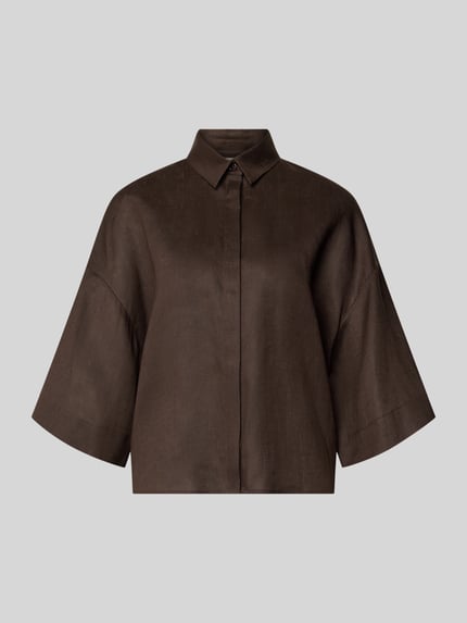 Boxy fit linnen blouse met 3/4-mouw model 'RITO' Shop The Look MANNEQUINE
