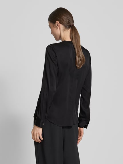 BOSS Bluzka o kroju slim fit z mieszanki jedwabiu model ‘Banorah’ Czarny 5