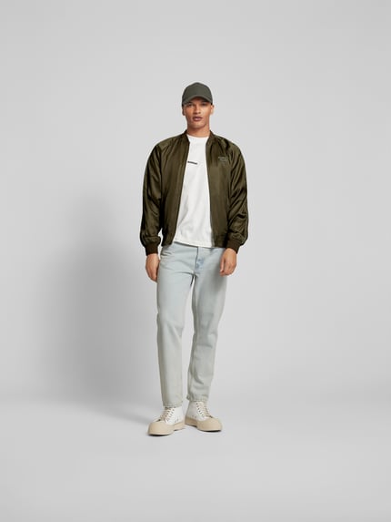 MAISON KITSUNÉ Bomberka z wyhaftowanym logo Oliwkowy 1