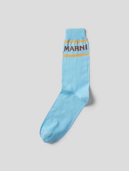 Marni Sokken met labelprint Blauw - 1