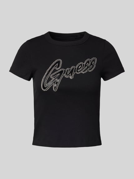 GUESS T-shirt met siersteentjes Zwart - 2