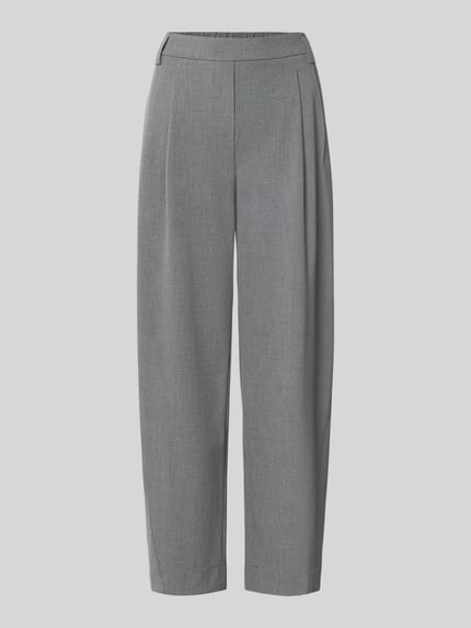 relaxed fit rechte broek met bandplooien model 'Metta' Shop The Look MANNEQUINE