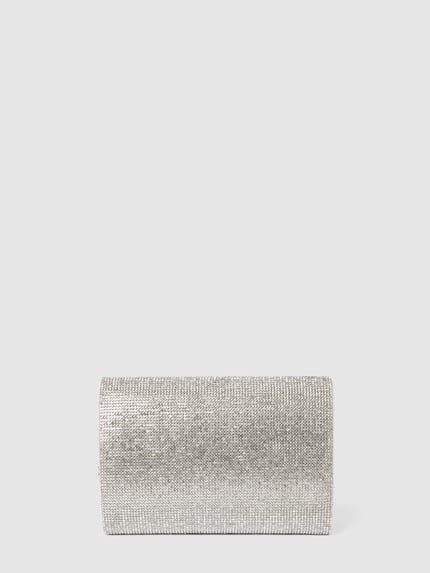 Jake*s Cocktail Clutch mit Allover-Ziersteinbesatz Silber 4