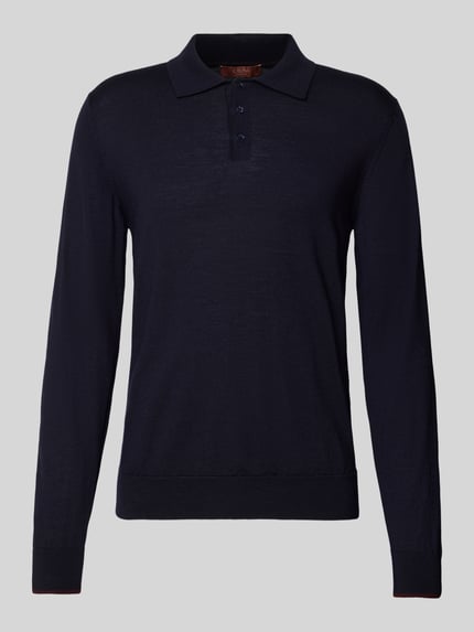 Cruna Strickpolo aus reiner Wolle Marine 2