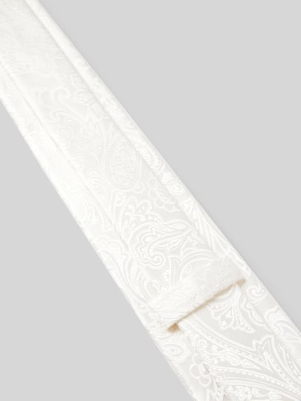 OLYMP Seidenkrawatte mit Motiv-Stitching Ecru 3