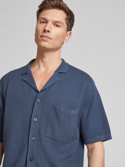 KnowledgeCotton Apparel Freizeithemd mit Knopfleiste Rauchblau 3