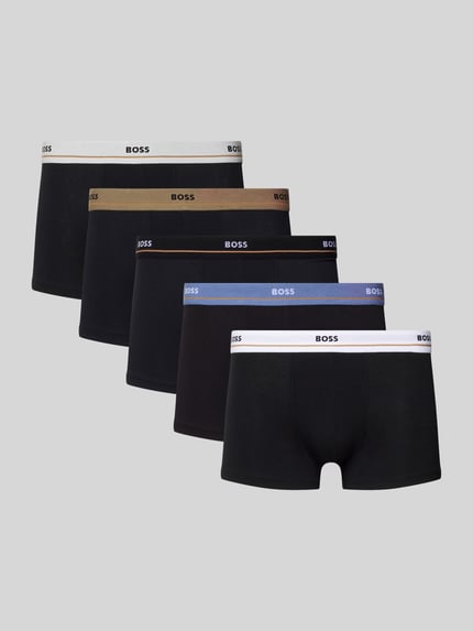 BOSS Trunks aus Baumwoll-Mix im 5er-Pack Modell 'ESSENTIAL' Black 1