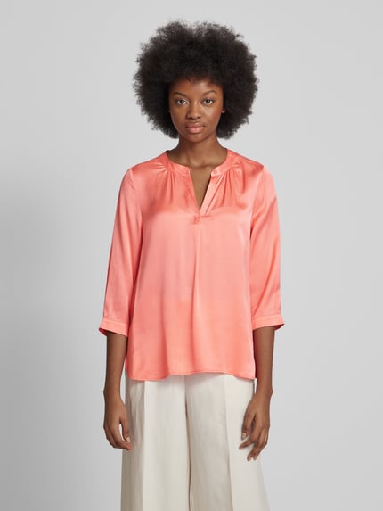 Milano Italy Bluse aus Viskose mit Tunikakragen Rosa 4