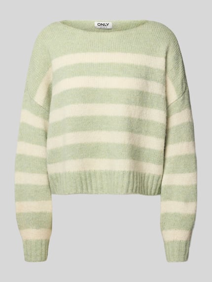 ONLY Regular Fit Strickpullover mit Allover-Muster Modell 'LAYA' Schilf 2