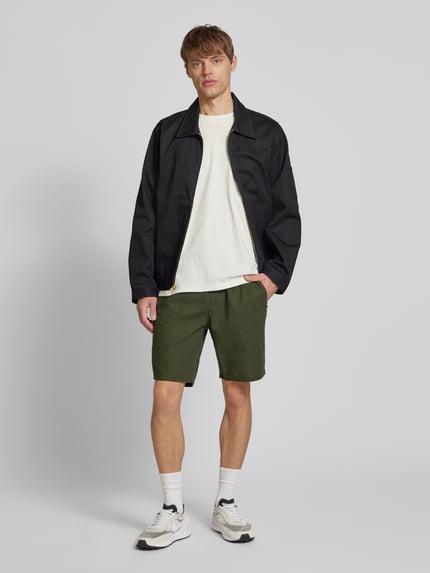 ONLY & SONS Korte broek van een mix van katoen en linnen, model 'LINUS' Olijfgroen - 1