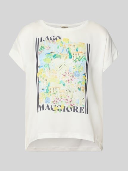 T-Shirt mit Motiv-Print und Rundhalsausschnitt Shop The Look MANNEQUINE