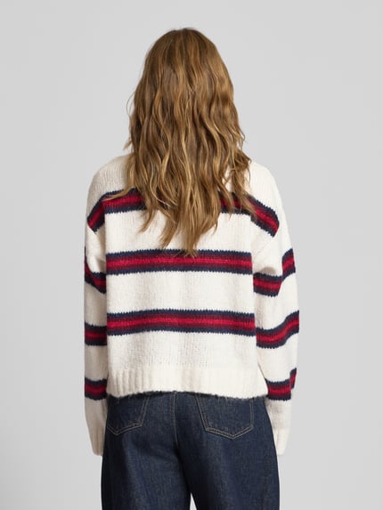 Tommy Jeans Regular Fit Strickpullover mit Alpaka-Anteil Ecru 5