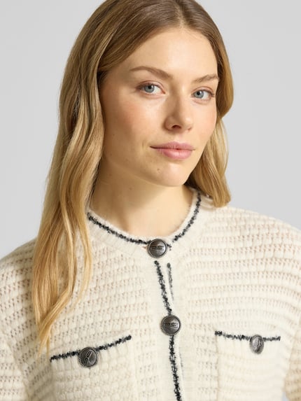 Gestuz Regular fit gebreid jack met wol model 'cleana' Beige - 3
