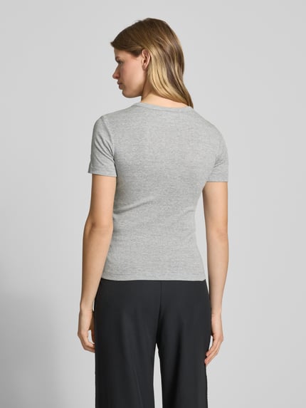 Champion T-shirt z prążkowanym okrągłym dekoltem Jasnoszary 5