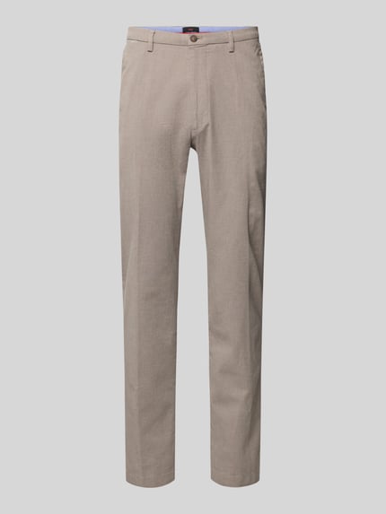 Produktfoto, Stoffen broek met rechte pijpen in beige, Mix van katoen en elastaan, steekzakken, achterzakken, knoop- en ritssluiting, Model 'brody' van Cinque, Heren, bandwijdte maat 52: 47 cm, binnenbeenlengte: 82 cm