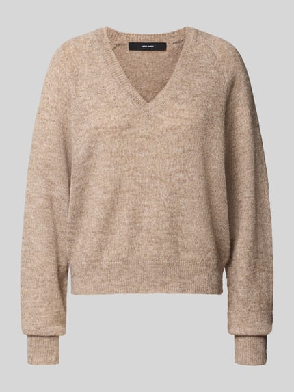 VERO MODA Pullover mit V-Ausschnitt VMTEAK Taupe 1
