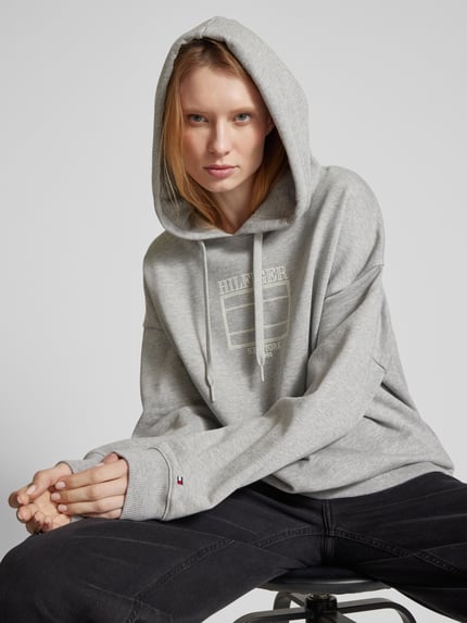 Tommy Hilfiger Oversized hoodie met extra brede schouders Middengrijs - 3