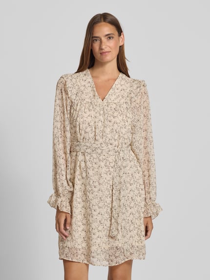 VERO MODA A-Linien-Kleid mit Taillengürtel Modell 'PETRA' Ecru 4