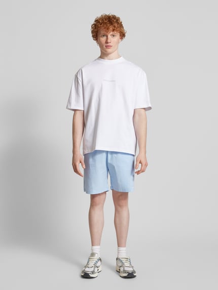 PEGADOR Regular fit sweatshorts met labeldetail, model 'RATON' Lichtblauw - 1