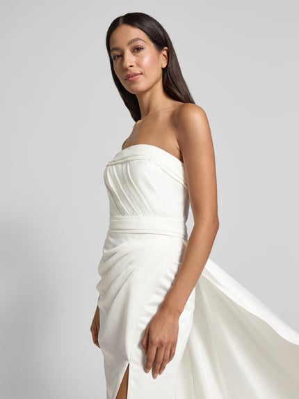 LUXUAR FASHION Abendkleid im Off-Shoulder-Look mit Gehschlitz Offwhite 3