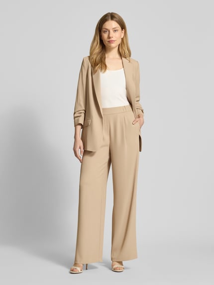 Jake*s Collection Straight Leg Stoffhose mit Bundfalten Sand 1