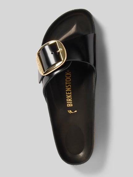Birkenstock Slippers met reliëflogo, model 'Madrid' Zwart - 3