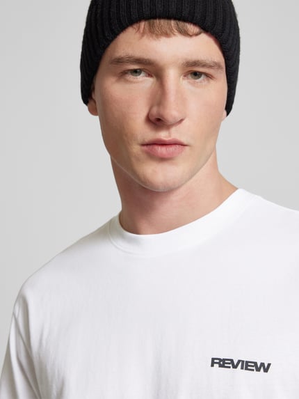 REVIEW T-Shirt mit Label-Print Weiss 3