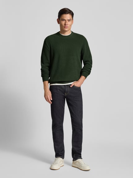 Jake*s Studio Men Bluzka o kroju regular fit z długim rękawem i okrągłym dekoltem Ciemnozielony 1