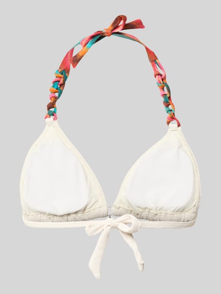 Produktfoto, Bikini-Oberteil mit Schnürung Modell 'YERO CHAINY' von Banana Moon, Material-Mix mit Stretch-Anteil, Körpernahe Passform.