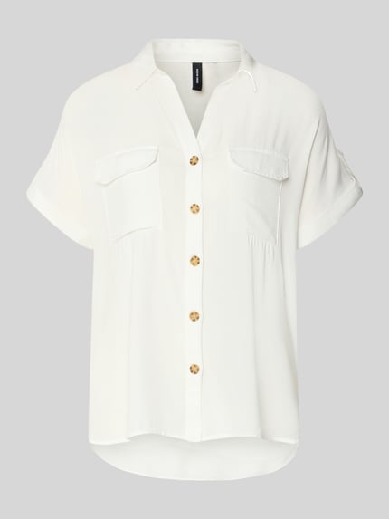 VERO MODA regular fit overhemdblouse van pure viscose model 'BUMPY' Wit - 2