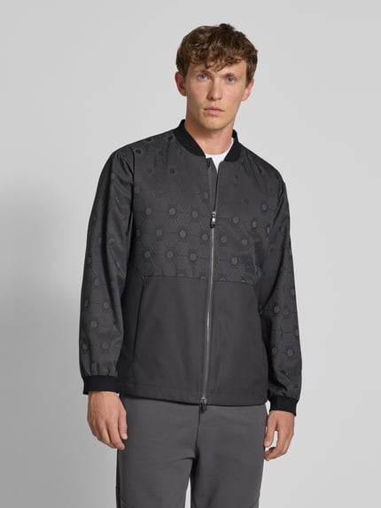 BOSS Green Regular fit lange bomberjack met tweewegritssluiting Donkergrijs - 4